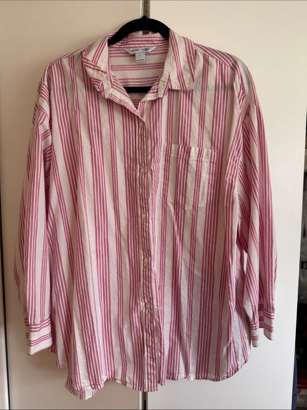 Pink Striped Button-Up Shirt by Old Navy